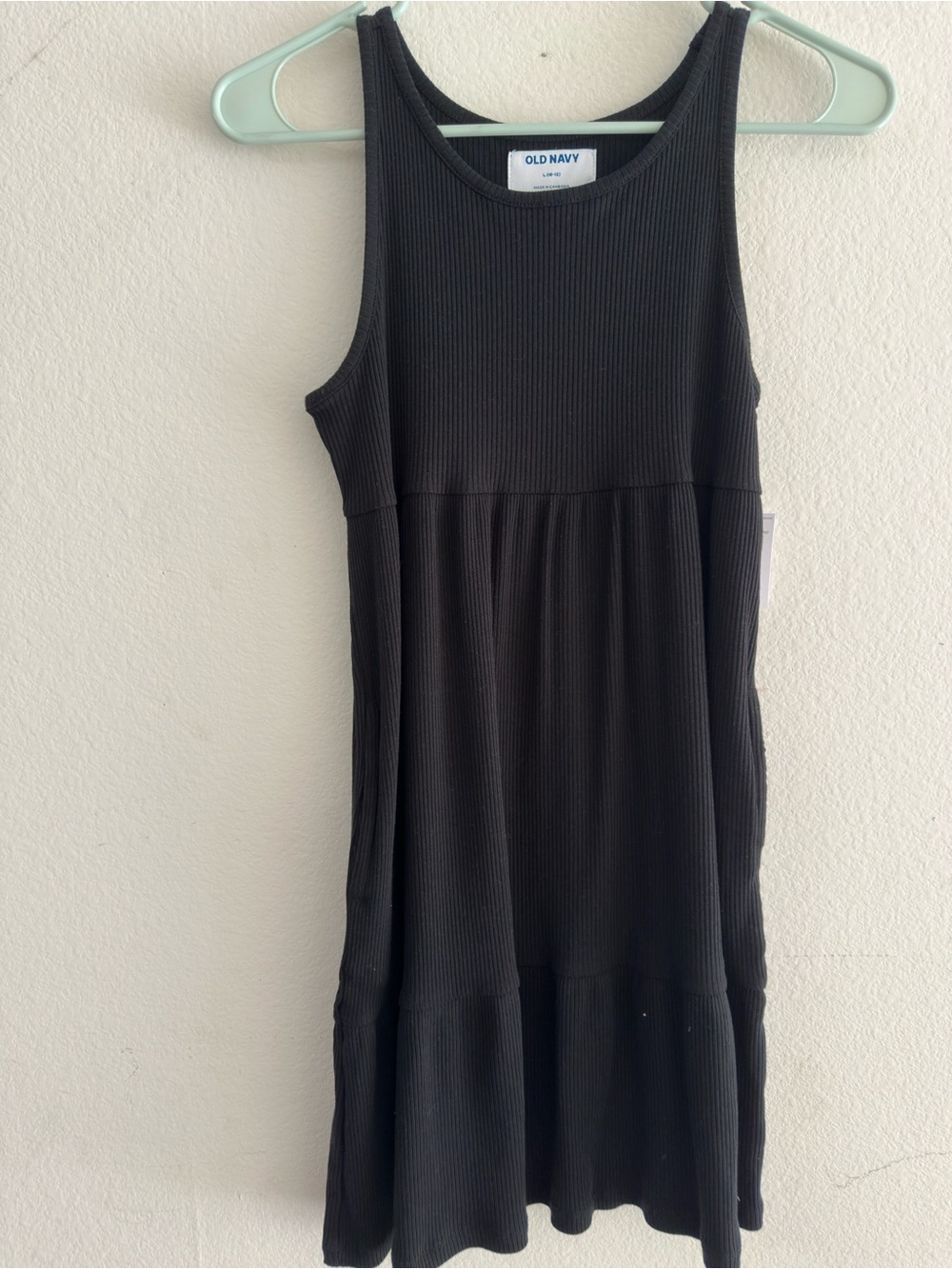 Old Navy Black Ribbed Sleeveless Flared Sundress